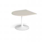 Trumpet base radial extension table 1000mm x 1000mm - white base, light grey top TB10D-WH-LG