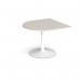 Trumpet base radial extension table 1000mm x 1000mm - white base, light grey top TB10D-WH-LG