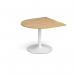 Trumpet base radial extension table 1000mm x 1000mm - white base, oak top TB10D-WH-O