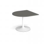 Trumpet base radial extension table 1000mm x 1000mm - white base, onyx grey top TB10D-WH-OG