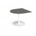 Trumpet base radial extension table 1000mm x 1000mm - white base, onyx grey top TB10D-WH-OG