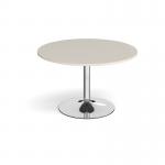 Trumpet base circular boardroom table 1200mm - chrome base, light grey top TB12C-C-LG