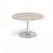 Trumpet base circular boardroom table 1200mm - silver base, light grey top TB12C-S-LG