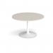 Trumpet base circular boardroom table 1200mm - white base, light grey top TB12C-WH-LG
