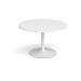 Trumpet base circular boardroom table 1200mm - white base, white top TB12C-WH-WH