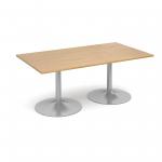 Trumpet base rectangular boardroom table 1800mm x 1000mm - oak