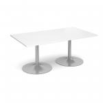 Trumpet base rectangular boardroom table 1800mm x 1000mm - white