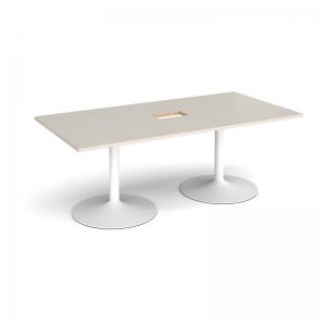 Trumpet base rectangular boardroom table 2000mm x 1000mm with central