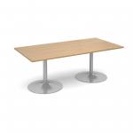 Trumpet base rectangular boardroom table 2000mm x 1000mm - oak