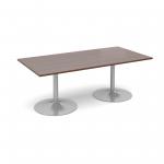 Trumpet base rectangular boardroom table 2000mm x 1000mm - walnut