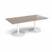 Trumpet base rectangular boardroom table 2000mm x 1000mm - white base, Barcelona walnut top TB20-WH-BW
