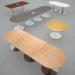 Trumpet base radial end boardroom table 2400mm x 1000mm with central cutout 272mm x 132mm - white base, beech top TB24-CO-WH-B