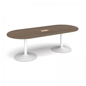 Trumpet base radial end boardroom table 2400mm x 1000mm with central