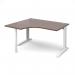 TR10 left hand ergonomic desk 1400mm - white frame, walnut top TBEL14WW