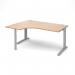 TR10 left hand ergonomic desk 1600mm - silver frame, beech top TBEL16SB