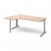 TR10 left hand ergonomic desk 1800mm - silver frame, beech top TBEL18SB