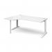 TR10 left hand ergonomic desk 1800mm - white frame, white top TBEL18WWH