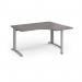 TR10 right hand ergonomic desk 1400mm - silver frame, grey oak top TBER14SGO