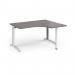 TR10 right hand ergonomic desk 1400mm - white frame, grey oak top TBER14WGO