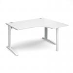 TR10 right hand ergonomic desk 1400mm - white frame, white top TBER14WWH