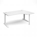 TR10 right hand ergonomic desk 1600mm - white frame, white top TBER16WWH