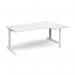 TR10 right hand ergonomic desk 1800mm - white frame, white top TBER18WWH