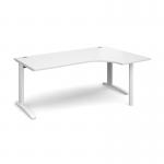 TR10 right hand ergonomic desk 1800mm - white frame, white top TBER18WWH