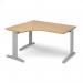 TR10 deluxe left hand ergonomic desk 1400mm - silver frame, oak top TDEL14SO