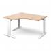 TR10 deluxe left hand ergonomic desk 1400mm - white frame, beech top TDEL14WB