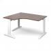 TR10 deluxe left hand ergonomic desk 1400mm - white frame, walnut top TDEL14WW