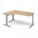 TR10 deluxe left hand ergonomic desk 1600mm - silver frame, oak top TDEL16SO