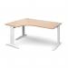 TR10 deluxe left hand ergonomic desk 1600mm - white frame, beech top TDEL16WB