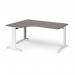 TR10 deluxe left hand ergonomic desk 1600mm - white frame, grey oak top TDEL16WGO