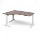 TR10 deluxe left hand ergonomic desk 1600mm - white frame, walnut top TDEL16WW