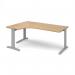 TR10 deluxe left hand ergonomic desk 1800mm - silver frame, oak top TDEL18SO