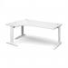 TR10 deluxe left hand ergonomic desk 1800mm - white frame, white top TDEL18WWH