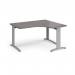 TR10 deluxe right hand ergonomic desk 1400mm - silver frame, grey oak top TDER14SGO