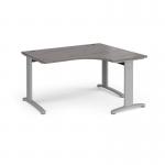 TR10 deluxe right hand ergonomic desk 1400mm - silver frame, grey oak top TDER14SGO