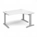 TR10 deluxe right hand ergonomic desk 1400mm - silver frame, white top TDER14SWH