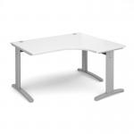 TR10 deluxe right hand ergonomic desk 1400mm - silver frame, white top TDER14SWH