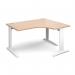 TR10 deluxe right hand ergonomic desk 1400mm - white frame, beech top TDER14WB