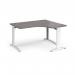 TR10 deluxe right hand ergonomic desk 1400mm - white frame, grey oak top TDER14WGO