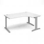 TR10 deluxe right hand ergonomic desk 1600mm - silver frame, white top TDER16SWH