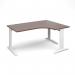 TR10 deluxe right hand ergonomic desk 1600mm - white frame, walnut top TDER16WW