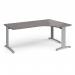 TR10 deluxe right hand ergonomic desk 1800mm - silver frame, grey oak top TDER18SGO