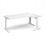 TR10 deluxe right hand ergonomic desk 1800mm - white frame, white top TDER18WWH