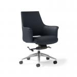 Tempo medium back executive chair in Black faux leather TEM200K2-K
