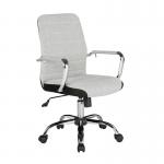 Tempo high back fabric operators chair with mesh trim - grey TEM300T1-G