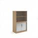 Systems combination unit with tambour doors and glass upper doors 1600mm high with 2 shelves - Kendal Oak TG16KO