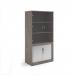Systems combination unit with tambour doors and glass upper doors 2000mm high with 2 shelves - Grey Oak TG20GO